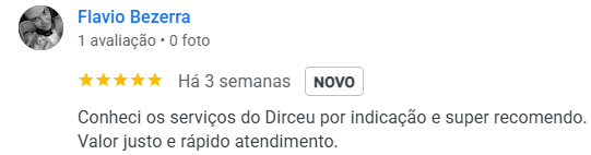 Avaliação Google Dirceu Despachante